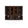 Gijon, vaisselier 240 cm - 2-portes de verres + 5-portes + 2-tiroirs (+ LED) + plinthe