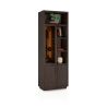 Gijon, armoire 75 cm - 1-porte de verre + 2-portes + 4-niches (+ LED) Henders & Hazel