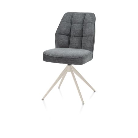 Bell, chaise - pietement creme - pivotante - confort ressorts - Calabria/Vada