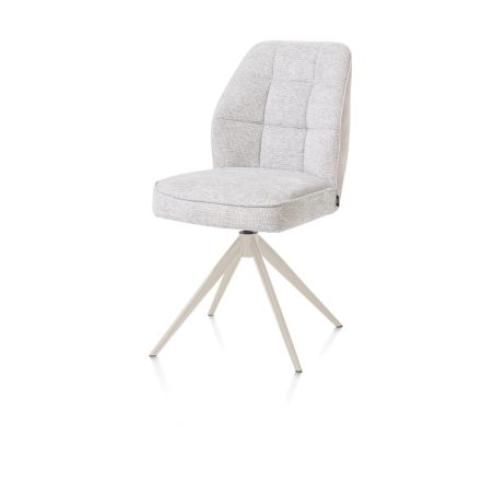 Bell, chaise - pietement creme - pivotante - confort ressorts - Calabria/Vada
