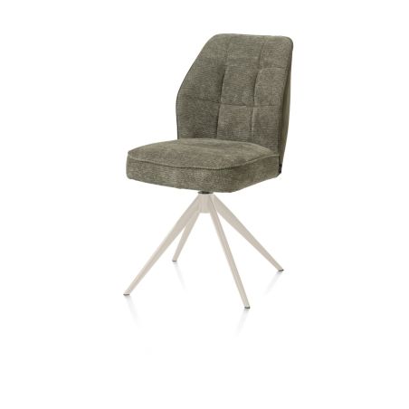 Bell, chaise - pietement creme - pivotante - confort ressorts - Calabria/Vada