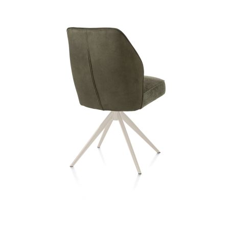 Bell, chaise - pietement creme - pivotante - confort ressorts - Calabria/Vada