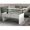 Table basse relevable ENKI en coloris blanc