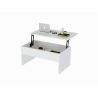 Table basse relevable ENKI en coloris blanc