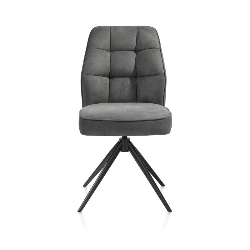 Bell, chaise - pietement rough off black - pivotante - confort ressorts - Calabria