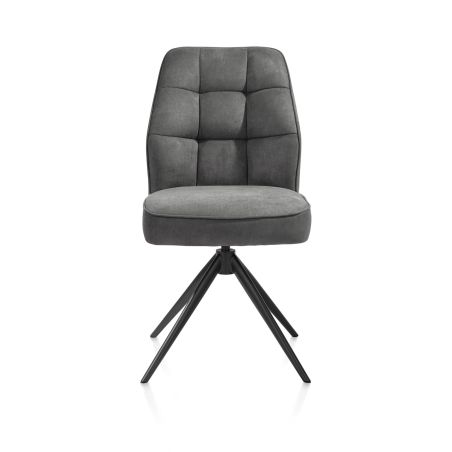 Bell, chaise - pietement rough off black - pivotante - confort ressorts - Calabria