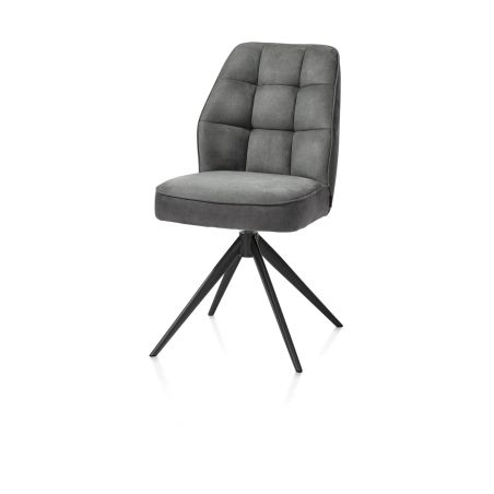 Bell, chaise - pietement rough off black - pivotante - confort ressorts - Calabria