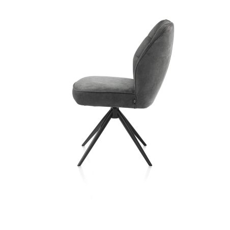 Bell, chaise - pietement rough off black - pivotante - confort ressorts - Calabria