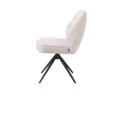 Bell, chaise - pietement rough off black - pivotante - confort ressorts - Calabria