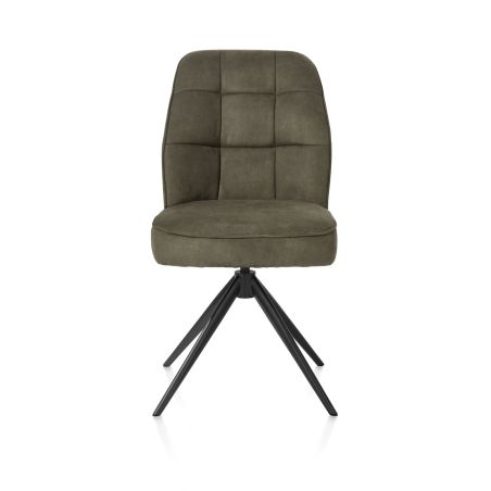 Bell, chaise - pietement rough off black - pivotante - confort ressorts - Calabria