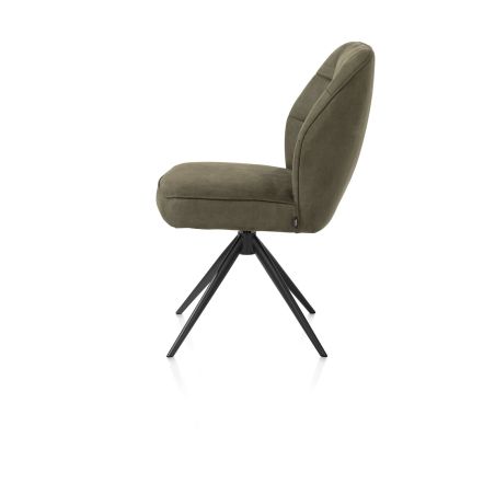 Bell, chaise - pietement rough off black - pivotante - confort ressorts - Calabria