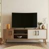 Meuble TV 150 cm EXODUS en décor chêne et blanc