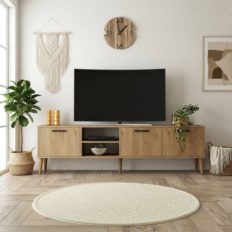 Meuble TV 180 cm EXODUS en décor chêne