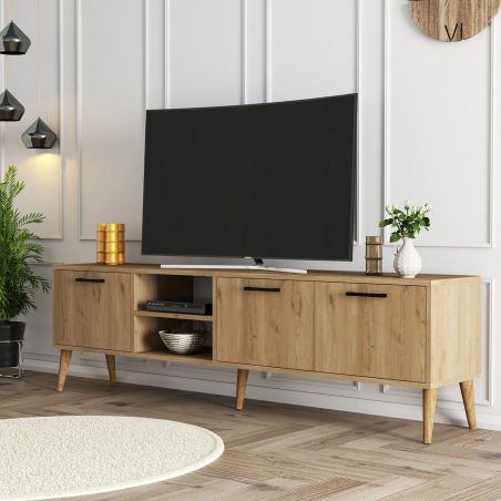 Meuble TV 180 cm EXODUS en décor chêne