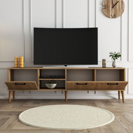 Meuble TV 180 cm EXODUS en décor chêne