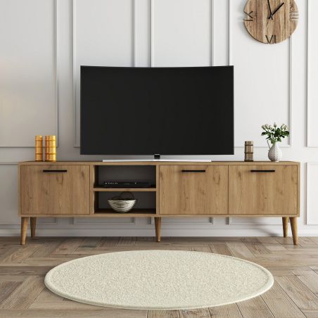 Meuble TV 180 cm EXODUS en décor chêne