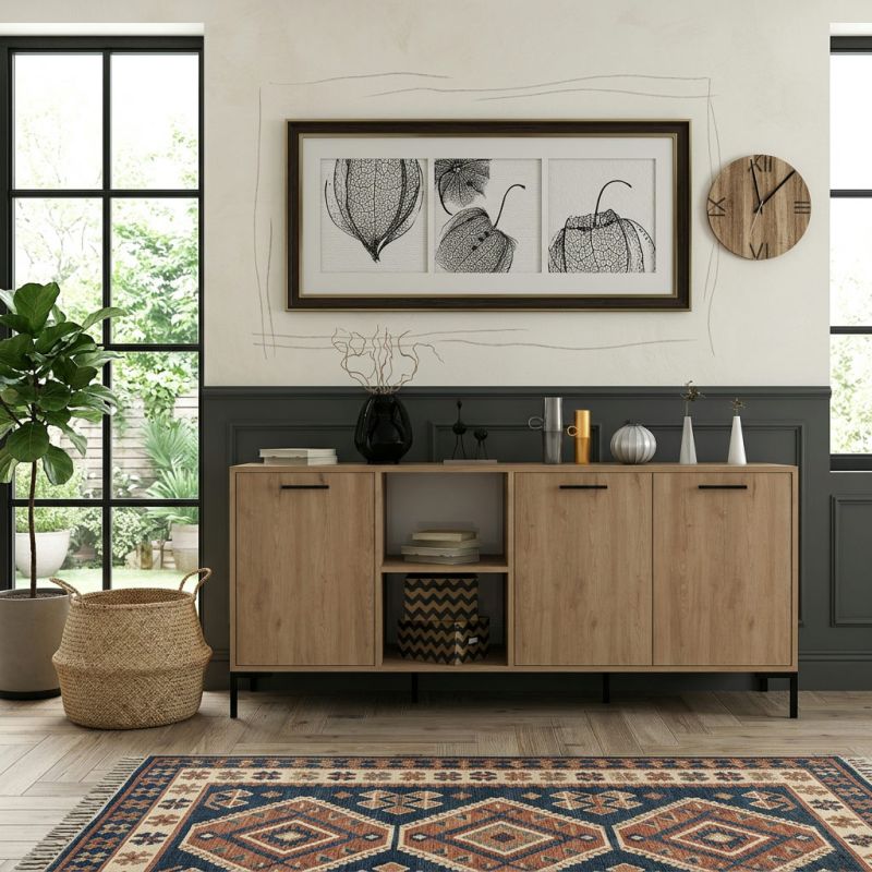 Buffet 180 cm AURELIEN en décor chêne
