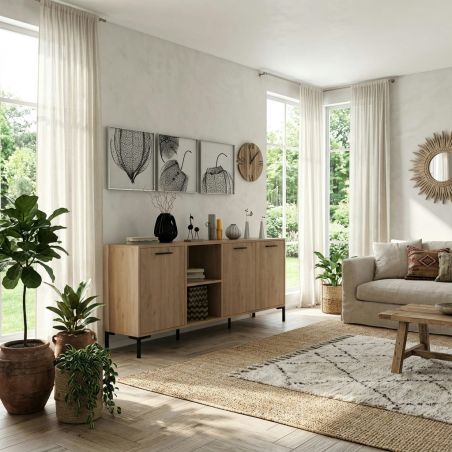 Buffet 180 cm AURELIEN en décor chêne