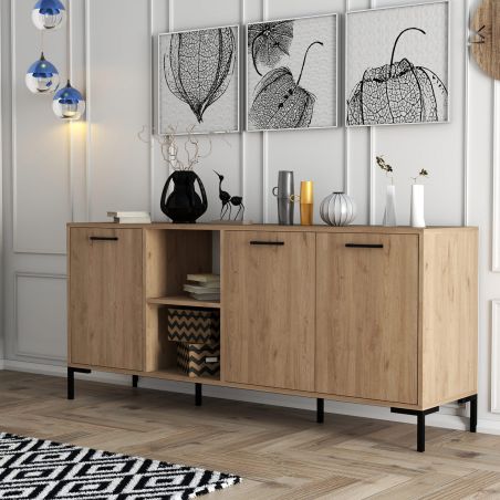 Buffet 180 cm AURELIEN en décor chêne