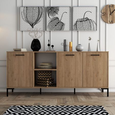 Buffet 180 cm AURELIEN en décor chêne