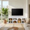 Meuble TV 160 cm FERGUS en blanc