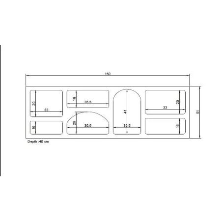 Meuble TV 160 cm FERGUS en blanc