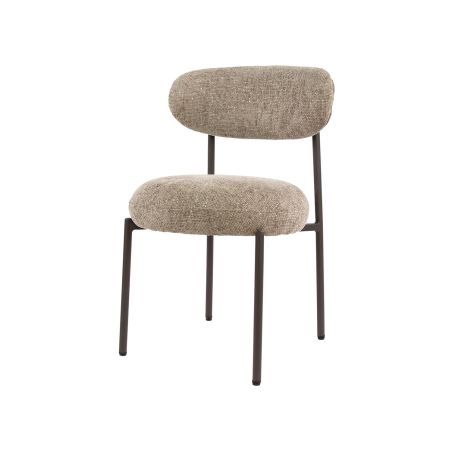 Chaise ROUNDY en tissu coloris sable ou brun