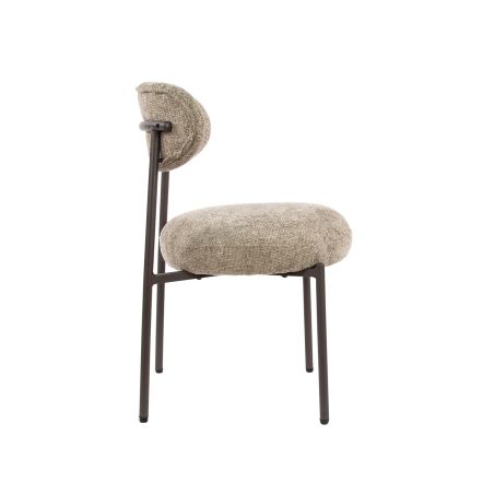 Chaise ROUNDY en tissu coloris sable ou brun
