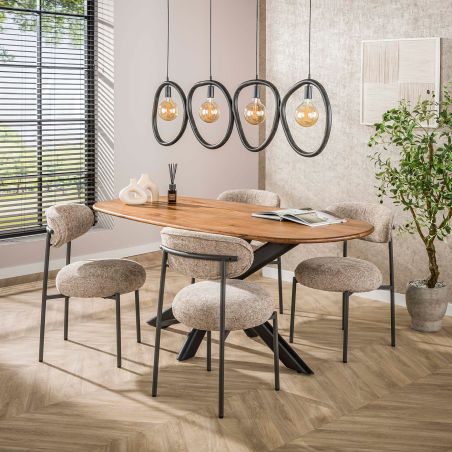 Chaise ROUNDY en tissu coloris sable ou brun