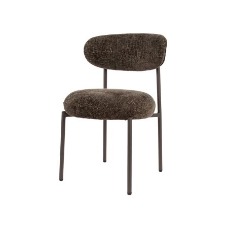 Chaise ROUNDY en tissu coloris sable ou brun