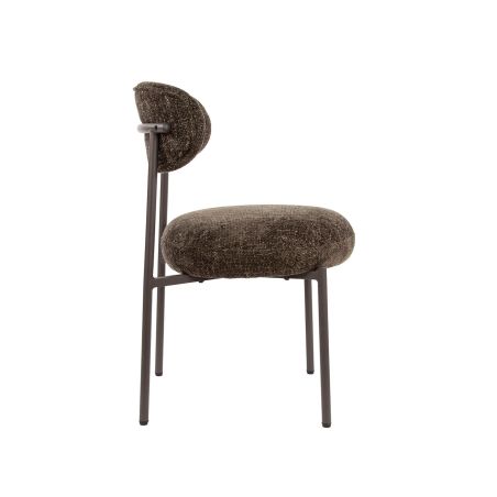 Chaise ROUNDY en tissu coloris sable ou brun