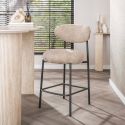 Tabouret de bar ROUNDY en tissu coloris sable