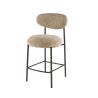 Tabouret de bar ROUNDY en tissu coloris sable