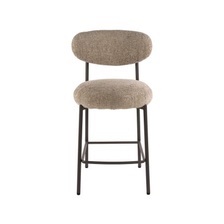 Tabouret de bar ROUNDY en tissu coloris sable