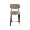 Tabouret de bar ROUNDY en tissu coloris sable