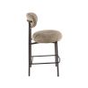 Tabouret de bar ROUNDY en tissu coloris sable
