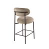 Tabouret de bar ROUNDY en tissu coloris sable