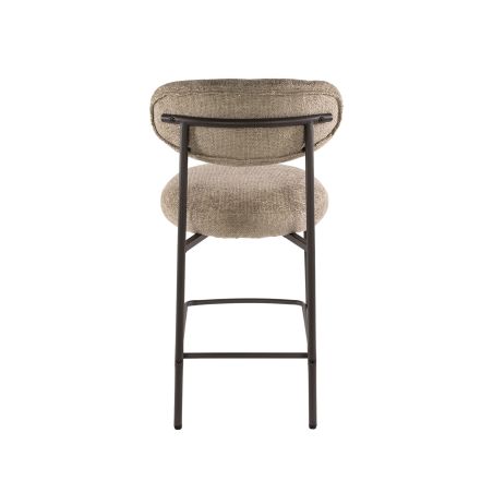 Tabouret de bar ROUNDY en tissu coloris sable