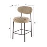 Tabouret de bar ROUNDY en tissu coloris sable