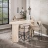 Tabouret de bar ROUNDY en tissu coloris sable