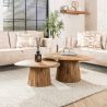 copy ofTable basse ovale 115 cm SWEET en bois de pin coloris noyer