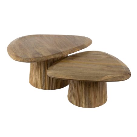 copy ofTable basse ovale 115 cm SWEET en bois de pin coloris noyer