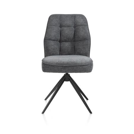 Bell, chaise - pietement rough off black - pivotante - confort ressorts - combination Calabria /Vada - Henders and Hazel