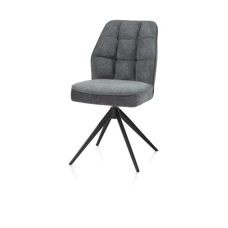 Bell, chaise - pietement rough off black - pivotante - confort ressorts - combination Calabria /Vada - Henders and Hazel