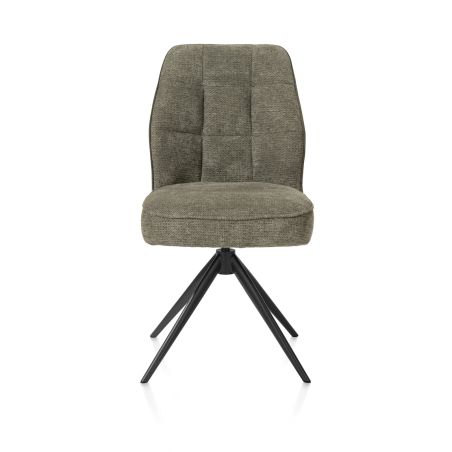 Bell, chaise - pietement rough off black - pivotante - confort ressorts - combination Calabria /Vada - Henders and Hazel