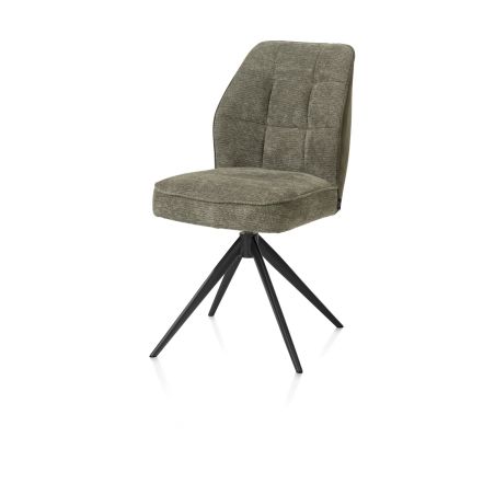 Bell, chaise - pietement rough off black - pivotante - confort ressorts - combination Calabria /Vada - Henders and Hazel