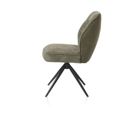 Bell, chaise - pietement rough off black - pivotante - confort ressorts - combination Calabria /Vada - Henders and Hazel