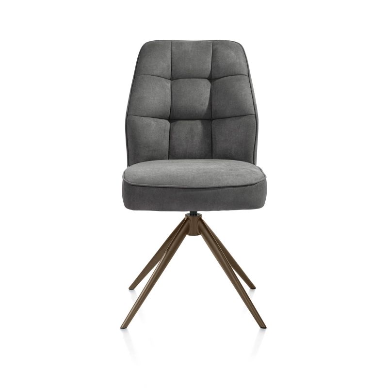 Bell, chaise - pietement steelbrown - pivotante - confort ressorts - Calabria