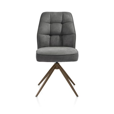 Bell, chaise - pietement steelbrown - pivotante - confort ressorts - Calabria