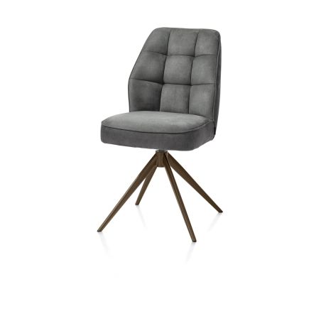 Bell, chaise - pietement steelbrown - pivotante - confort ressorts - Calabria
